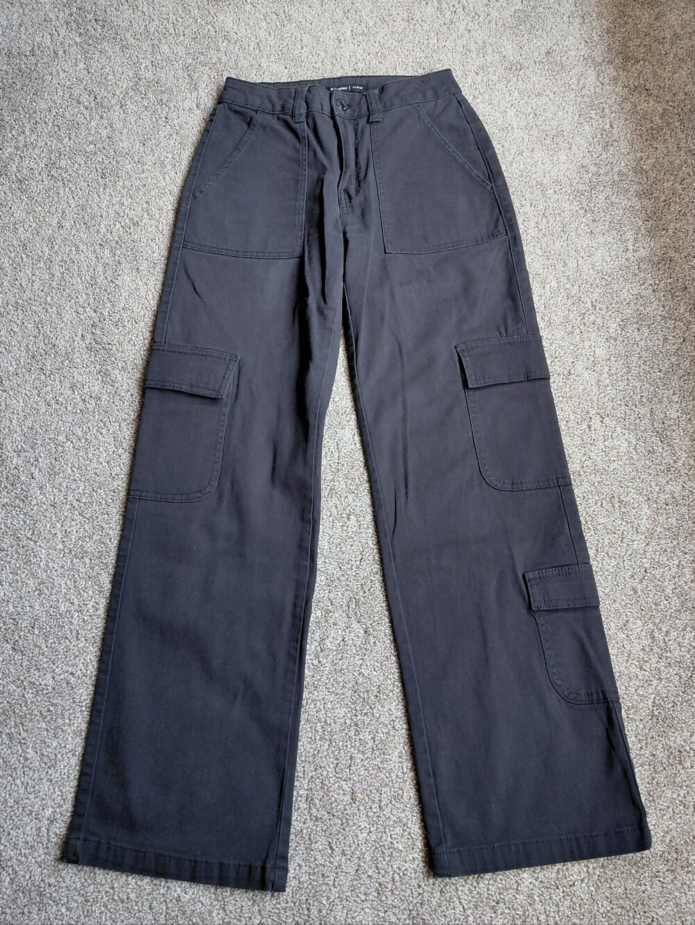 Bluenotes Black Wide-Leg Cargo Pants